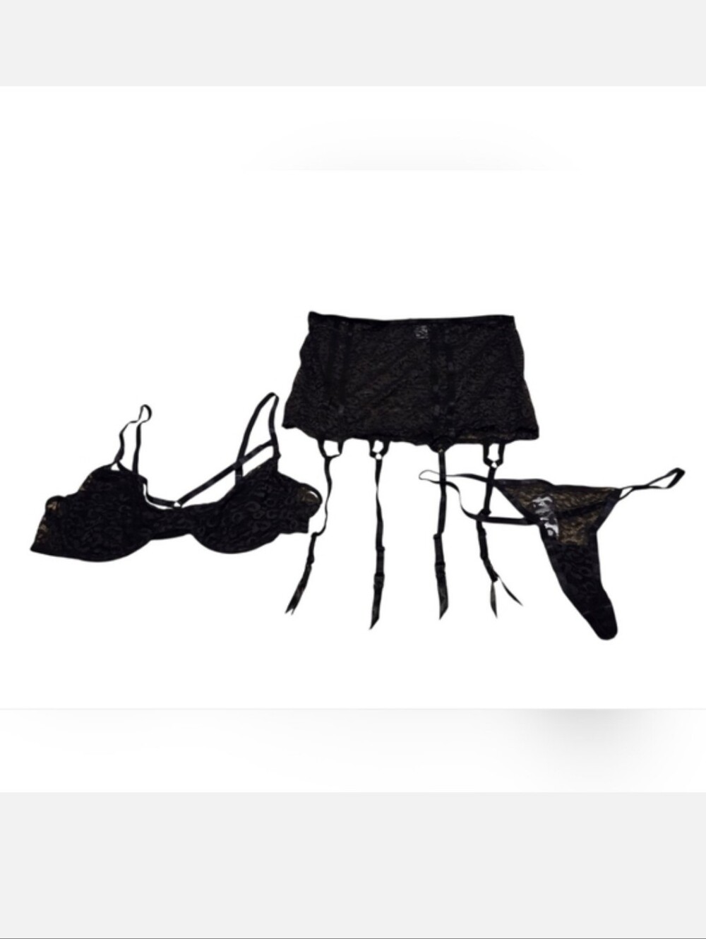 Women’s Large Venus Black Lace Lingerie Set
